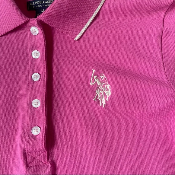 Pink U.S. Polo Assn. polo dress Silver Line Tag Woman’s Medium Great Condition - Picture 4 of 8
